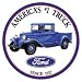 TIN SIGN ROUND Ford Trucks