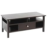 Bay Shore Collection Flat Screen/Tube TV Stand with Drawer, Espresso
