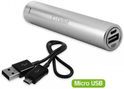 Kyocera Torque XT Lithium Ion USB Power Bank Silver Built In Flash Light With Car Charger Combo