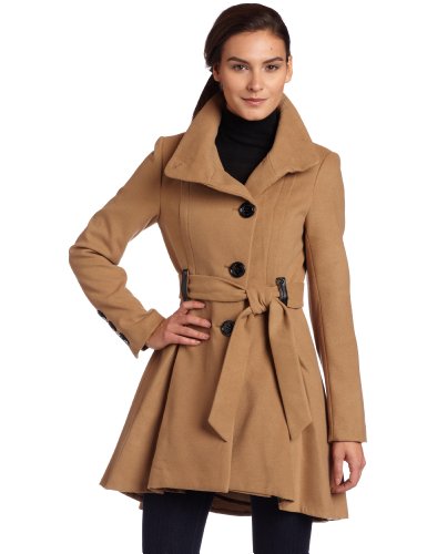 Steve Madden Belted Faux Wool Drama Coat