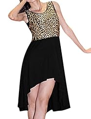 Tank Cotton Scoop Neck Leopard Print  Dress