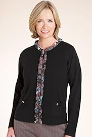 Classic Collection Cashmilon Floral Trim Cardigan