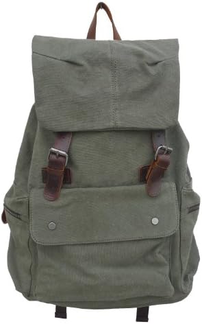 Dawdyfu Vintage Leisure Canvas Bagpack Laptop Backpack Daypack Hiking Outdoor Satchel Rucksack