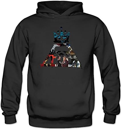 BOAO Women's Fall Out Boy Photo Logo Hooded Sweatshirt Black XXL