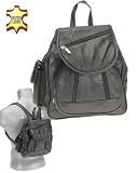 ECHT LEDER Rucksack Damenrucksack LADY BAG Minirucksack Tasche Lederrucksack Schwarz