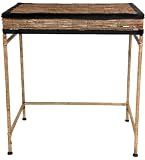 Simple Rustic Design Tropical Small Table - 24 Banana Leaf & Steel Rattan Style Small Console Table
