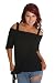 Stylish Black Long Sleeve Strape Cross Tied Off Shoulder Tops SC11004