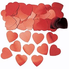BAG OF LARGE RED HEART TABLE CONFETTI 14G