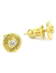 GURHAN "Droplet" White Diamond Set In Wide Frame Post Earrings