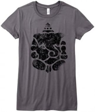 YT024GKXL Lord Ganesh Grey Black Print 3.6 oz Poly Cotton T Shirt T-Shirt Tee