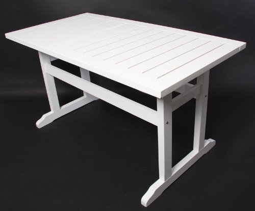 Gartentisch Holztisch M29, 140x73x72cm ~ weiß