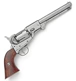 Civil War Confederate Army Revolver with Antique Grey Finish - Replica of Classic Six Shot Cap and Ball Percussion Pistol Used by CSA Forces - Nice Replica Prop Gun