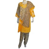 Indian Salwar Kameez Cotton Embroidered Dress Size (L/42)