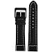 Watch Band Black with White Stitching Italian Leather 20 millimeters Tech Swiss