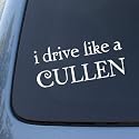 I DRIVE LIKE A CULLEN - TWILIGHT - Vinyl Car Decal Sticker #1798 | Vinyl Color: White