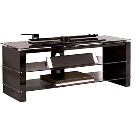 Ateca MON125/BK - Glass Stand For LCD & Plasma TV Up to 50'' - With Integrated Cable Management