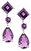 14k White Gold Pear and Square Shaped Amethyst title=