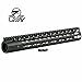 GVN Black Float NSR 15 Inch Handing One-piece Top Rail System KeyMod High Quality Lightest For AR-15 M4 M16 By GVN