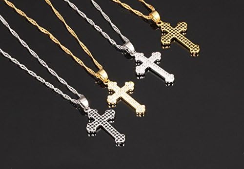 UpU New Micro-inlay Zircon Cross Clavicle Diamond Necklace