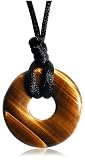 Silk Cord Tiger Eye Pendant, 16"-18"