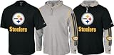 Pittsburgh Steelers Kids 4-7 Long Sleeve Hooded Tee Combo Pack
