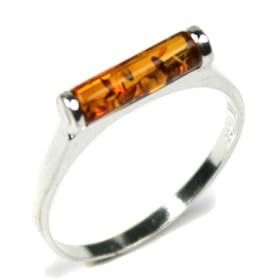 Baltic Honey Amber and Sterling Silver Barrel Ring Sizes 5,6,7,8,9,10,11,12: Ian and Valeri Co.: Jewelry