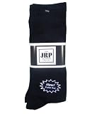 JRP Kids Collection Boys Ribbed Crew Socks - 3 Pack (8-9 (shoe size: 12-4), Navy)