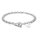 Sterling Silver Double Heart Tag Toggle Necklace