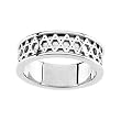 14K White Gold Star of David Wedding Band - Size 5