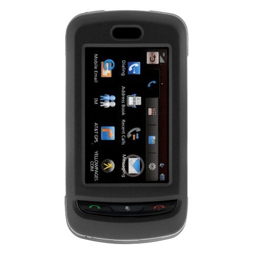 Black Rubberized Snap On Crystal Hard Case for AT&T LG Xenon GR500 Cell Phone