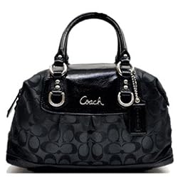 Coach Signature Ashley Sabrina Duffle Satchel Shoulder Bag Purse 15443 Black