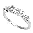 Sterling Silver Wedding Set Rings - 2mm Band Width - 4mm Face Height - Sizes: 5-9 - Clear CZ