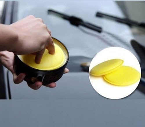 Aaronam 12Pcs Wax Foam Sponge Applicator Pads Fit for Clean Car Vehicle Auto Glass Yellow
