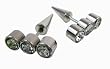 Simulated Faux Sterling Silver Taper Plugs - Sterling Silver Three Prong Simulated Diamonds Faux Ear Gauges (14 Gauge)