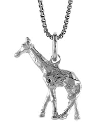 Sterling Silver Giraffe Pendant, 3/4 inch Tall