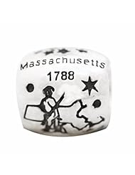 De Buman Sterling Silver Us 50 State Massachusetts Bead,hole 5mm