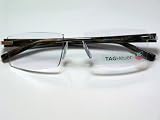 Tag Heuer - Authentic Tag Heuer 8102 005 Silver Frame Brown Temples Rimless Eyeglasses 52mm Eyewear