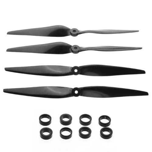 Zjskin For QuadCoptor 11*5 Carbon Fiber Propeller Prop CW/CCW 2 Pairs