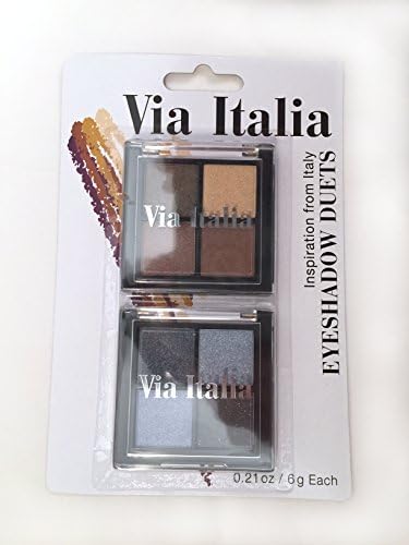 Makeup Gift Set Bundle: 6 Italian Duets - Eye Shadow, Mascara, Lip Gloss