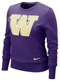 Washington Huskies Women's Nike Purple Heather Long Sleeve Scoop Neck Fleece Sweatshirt