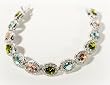 Multi Color Bracelet Peridot. Aqua Pink Marquise Framed in CZ'S