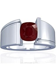 18K White Gold Cushion Cut Ruby Solitaire Ring