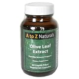 A to Z Naturals Olive Leaf Extract, Liquid-Filled Vegetarian Capsules, 60 capsules