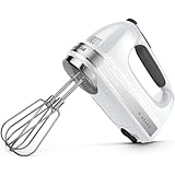 KitchenAid KHM920A 9-Speed Hand Mixer- With (Free Dough hooks, whisk, milk shake liquid blender rod attachment and accessory bag) (White white) Color: White white Model: