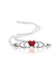 Butterfly Form Red Special Shape Cubic Zirconia Bracelet in Gold - 10kt White