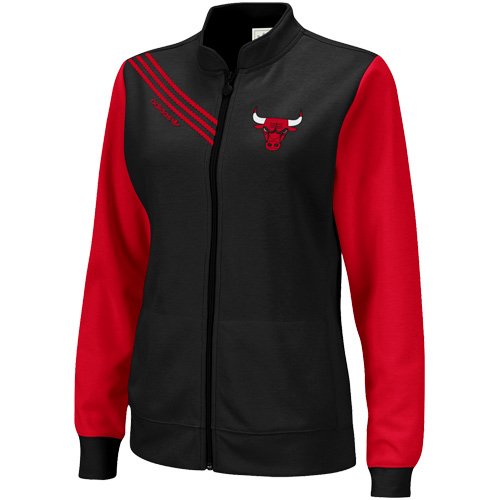 NBA Women's Chicago Bulls Originals Court Series Track Jacket (Black/Red, Medium)