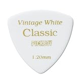 Pickboy Vintage Pick, Classic White Triangle, Cellulose, 1.20mm, 50 picks