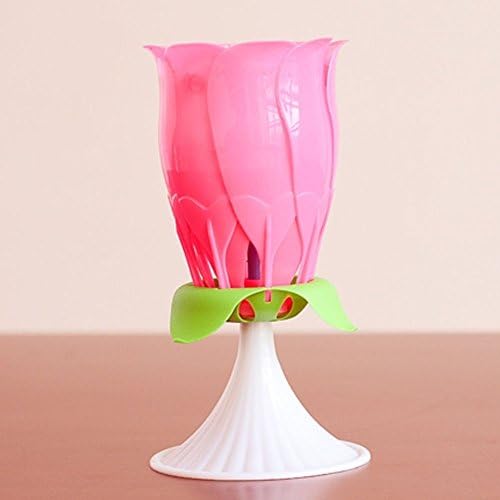 UpMall Amazing Happy Birthday Candle Rose Pattern with Music-Pink