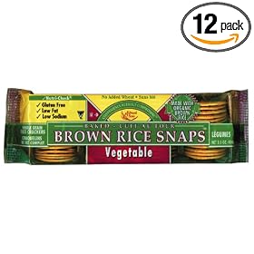 Brown Rice Snaps, Vegetable with Organic Brown Rice, 3.5-Ounce Packs (Pack of 12)