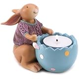 Snuggle Bunny Easter Tealight Egg Shape Candle Holder